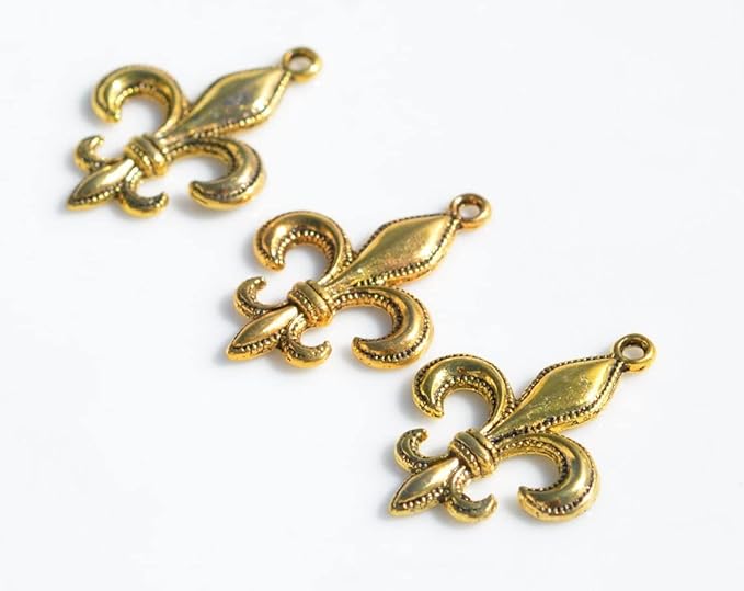 20 dijes de tono dorado de flor de lis - Quierox - Tienda Online