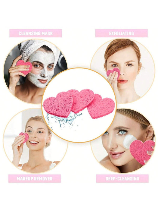 20 esponjas faciales con forma de corazón - Almohadillas naturales para lava - Quierox - Tienda Online