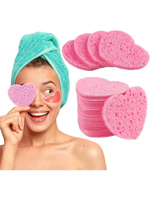 20 esponjas faciales con forma de corazón - Almohadillas naturales para lava - Quierox - Tienda Online