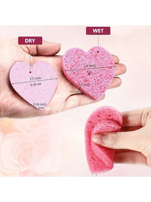 20 esponjas faciales con forma de corazón - Almohadillas naturales para lava - Quierox - Tienda Online