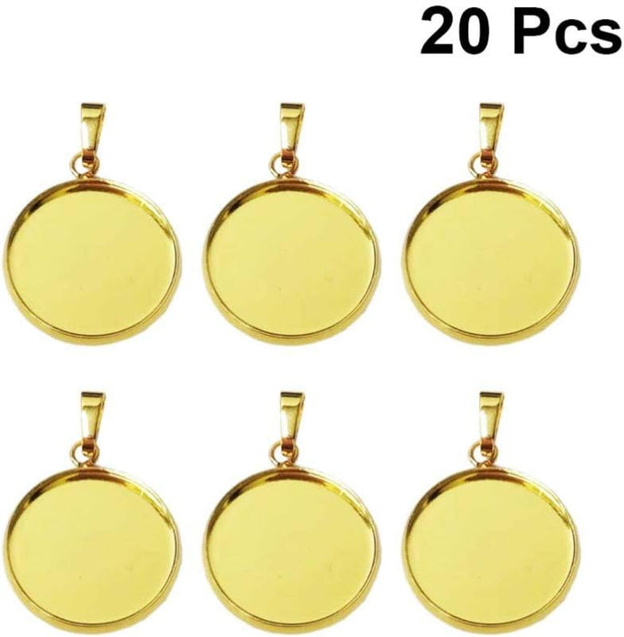 20 Piezas Bandeja Con Dijes Colgantes, Base Collar De Medallón - Quierox - Tienda Online