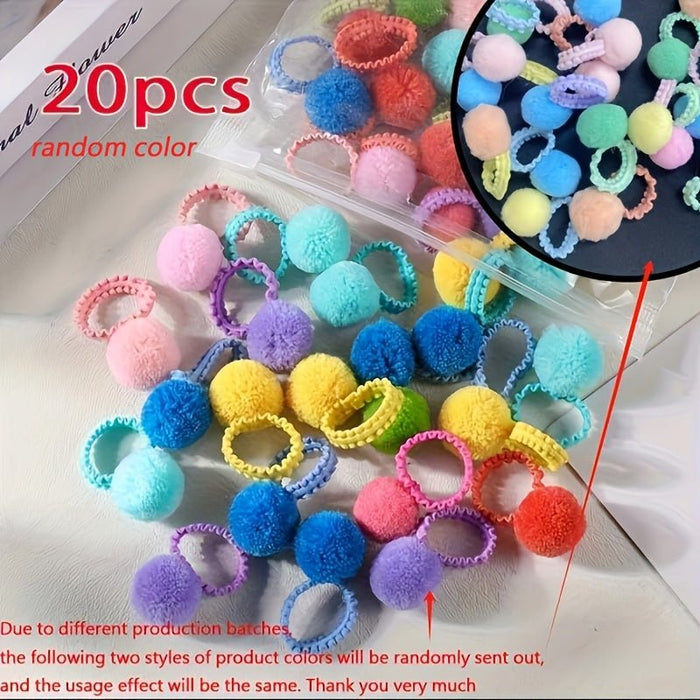 20 piezas Coleteros con Bolas de Caramelo de Colores Aleatorios para el Cabello - Quierox - Tienda Online