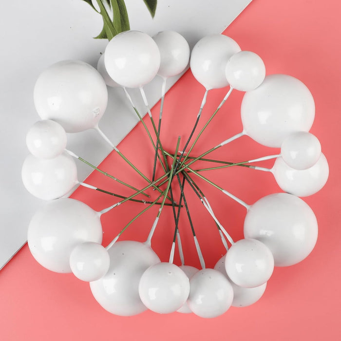 20 piezas de decoración de bolas blancas para tartas - Quierox - Tienda Online