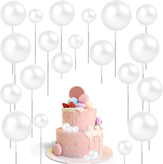 20 piezas de decoración de bolas blancas para tartas - Quierox - Tienda Online