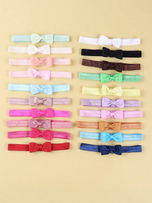 20 piezas de diademas para bebé, bandas para el cabello suaves y elásticas de unicolor - Quierox - Tienda Online