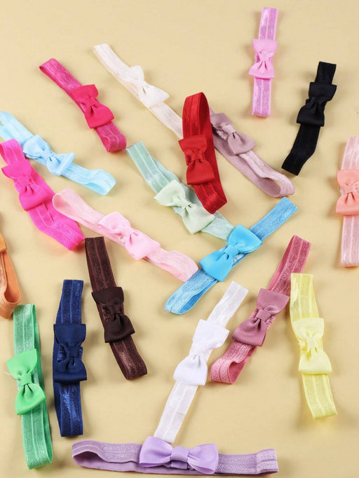 20 piezas de diademas para bebé, bandas para el cabello suaves y elásticas de unicolor - Quierox - Tienda Online