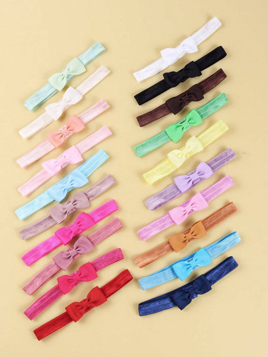 20 piezas de diademas para bebé, bandas para el cabello suaves y elásticas de unicolor - Quierox - Tienda Online