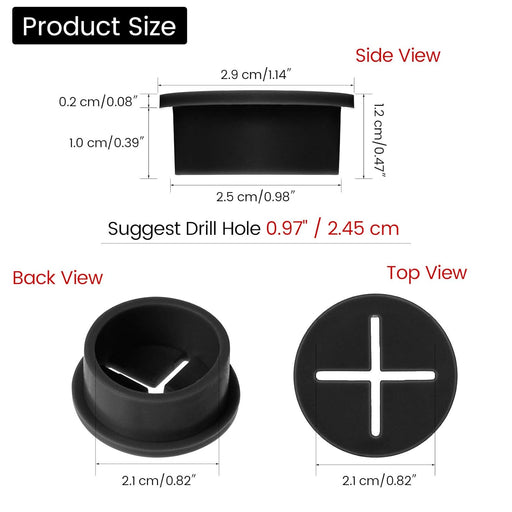 20 piezas de ojales flexibles para escritorio, ojales de silicona para cables - Quierox - Tienda Online