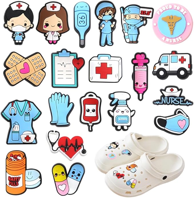 20 pines para Crocs, accesorios de zapatos para enfermeras, accesorios para zapatos - Quierox - Tienda Online