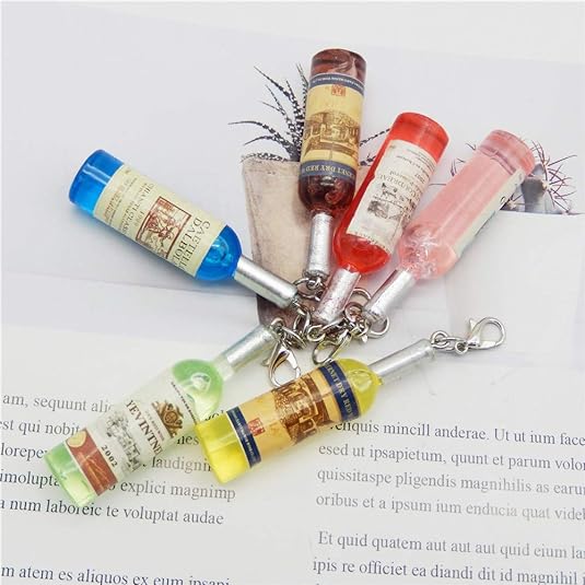 20 Uds dijes de resina 3D colgantes de botellas de vino para hacer joyas - Quierox - Tienda Online
