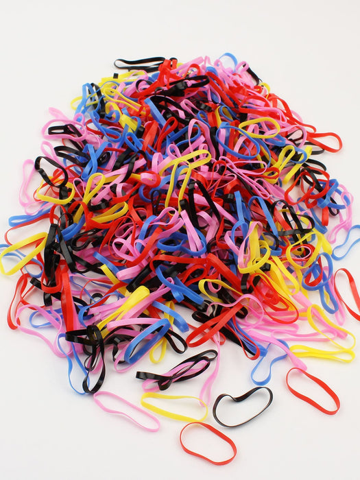200 piezas de lazos elásticos para cabello con banda elástica de colores y cubierta duradera - Quierox - Tienda Online