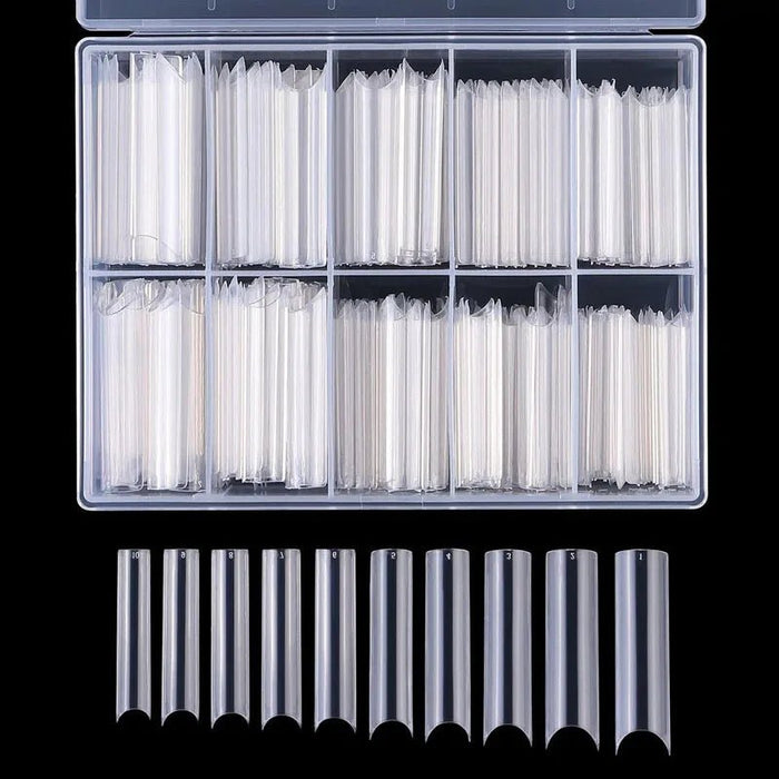 200 piezas XXL Puntas de uñas postizas cuadradas a presión, curvas, rectas, acrílicas - Quierox - Tienda Online