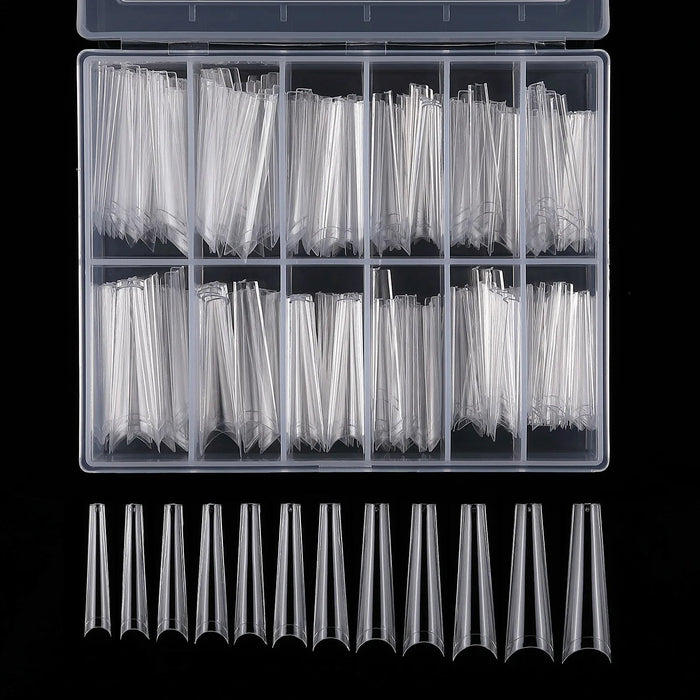 200 piezas XXL Puntas de uñas postizas cuadradas a presión, curvas, rectas, acrílicas - Quierox - Tienda Online