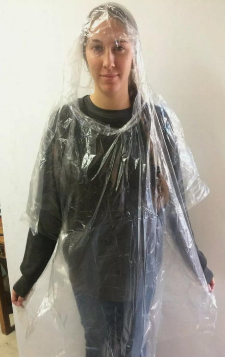 200 Ponchos de lluvia con capucha de emergencia, bata de protección desechable - Quierox - Tienda Online