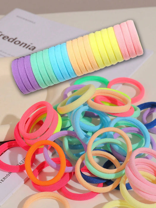 SHEIN 200PCS Gomas para el cabello coloridas e informales para niñas