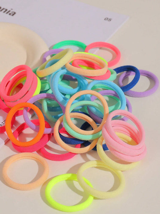 SHEIN 200PCS Gomas para el cabello coloridas e informales para niñas