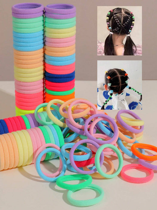SHEIN 200PCS Gomas para el cabello coloridas e informales para niñas