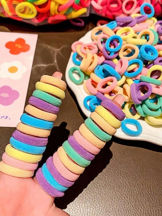 200pcs Lazos elásticos para el cabello de dibujos animados adorables surtidos