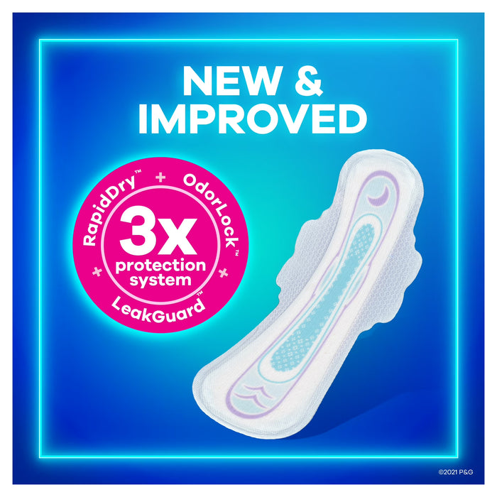 Always Ultra Thin Toallas sanitarias para la noche, con alas, sin perfume, talla 5, 24 unidades.