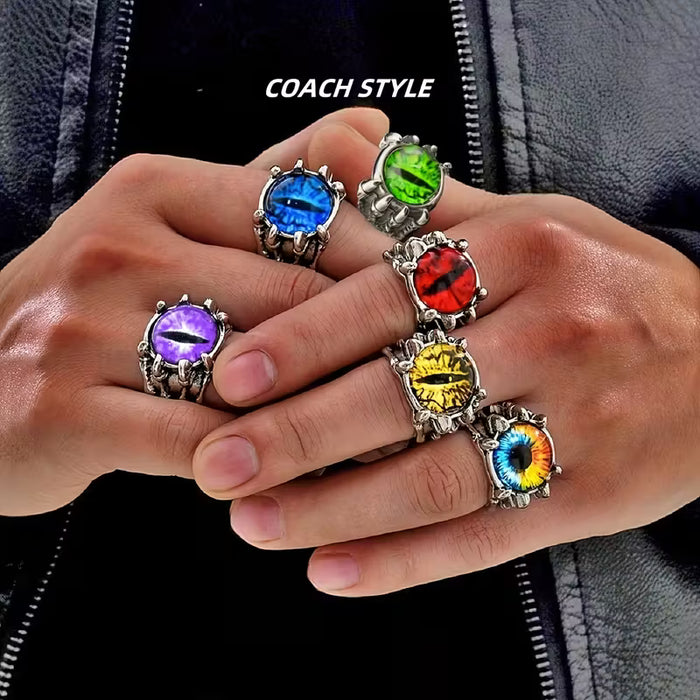 Juego de 6 anillos de ojo turco, anillos abiertos ajustables