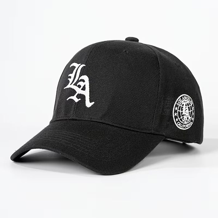 1 gorra de béisbol con bordado "LA" frontal y lateral