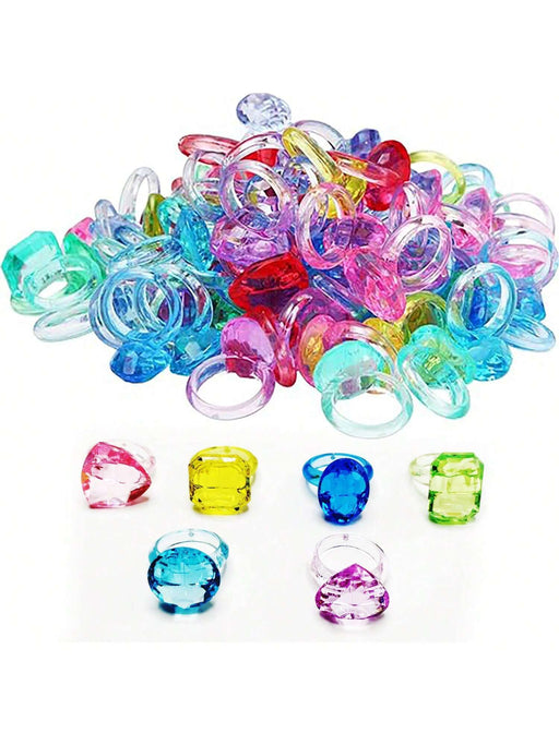 20pcs de anillos de plástico acrílico de múltiples formas y colores surtidos - Quierox - Tienda Online