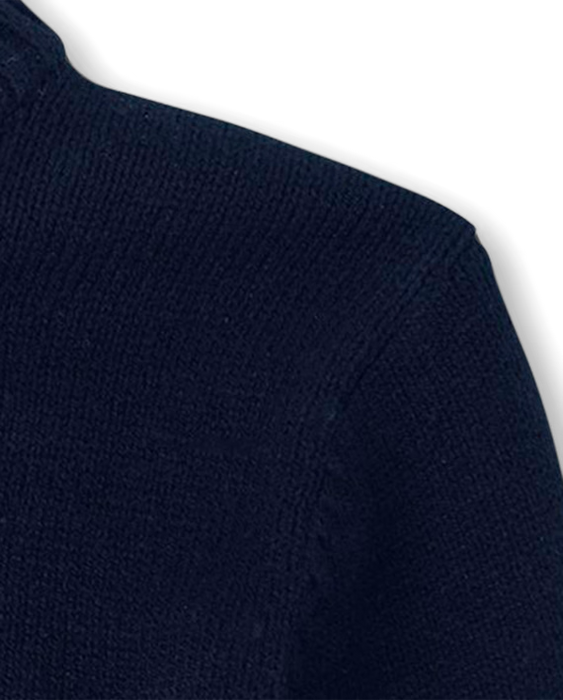 Suéter de cuello simulado con cremallera de uniforme para niños