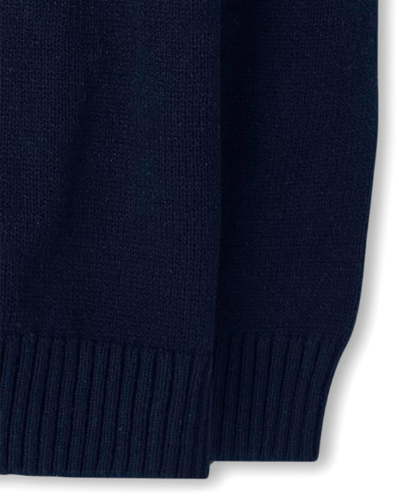 Suéter de cuello simulado con cremallera de uniforme para niños