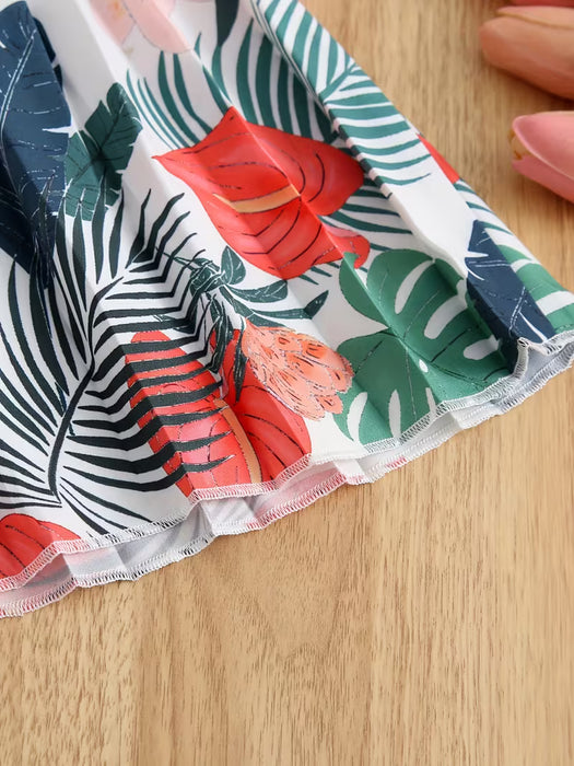 Vestido casual para niñas con dobladillo con volantes sin mangas