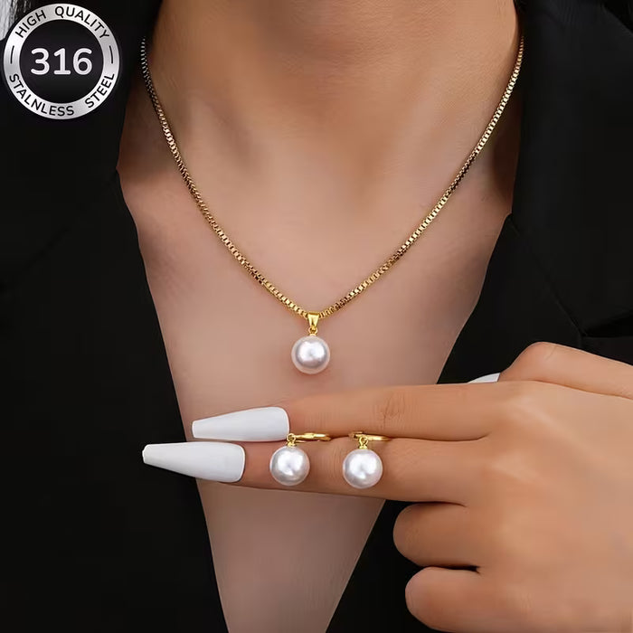 3 piezas de Joyería Falsa Bohemia Elegante para Mujeres - Collar y Aretes