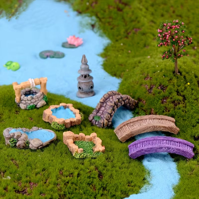 Juego de 4 estatuas clásicas en miniatura para jardín aleatorias