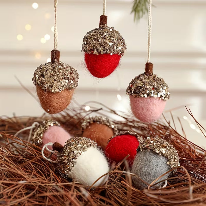 6 Piezas de Adornos Navideños de Bellota colores aleatorios