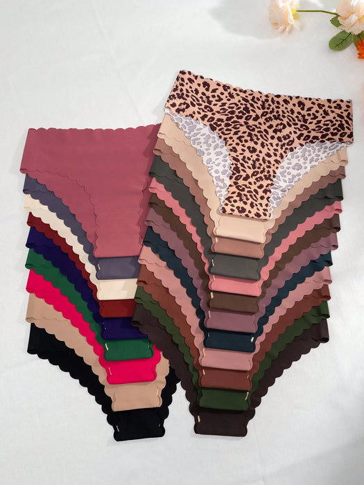 SHEIN 21 braguitas triangulares sin costuras con borde festoneado