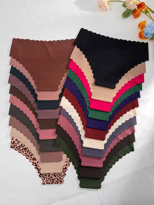 SHEIN 21 braguitas triangulares sin costuras con borde festoneado