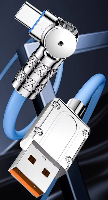 Cable de Carga Súper Rápida USB Tipo C con Rotación de 180° para celulares
