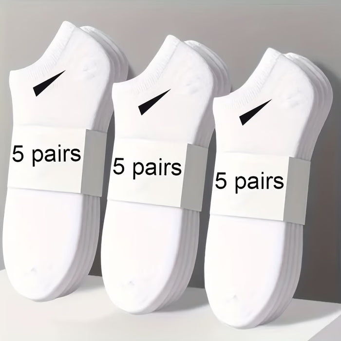 5 Pares de Calcetines Casuales de Color Sólido para Mujer, Anti-Sudor