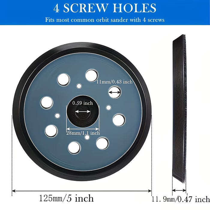 1pc Almohadilla de repuesto para lijadora orbital aleatoria de 8 orificios de 12.7cm de diámetro