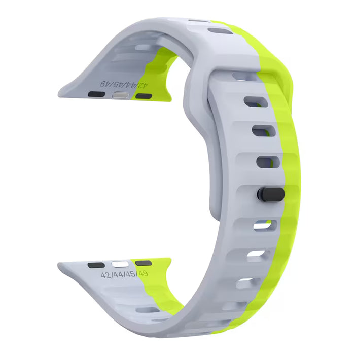 Correa de silicona bicolor con hebilla ondulada y reversa, compatible con Apple Watch Ultra2