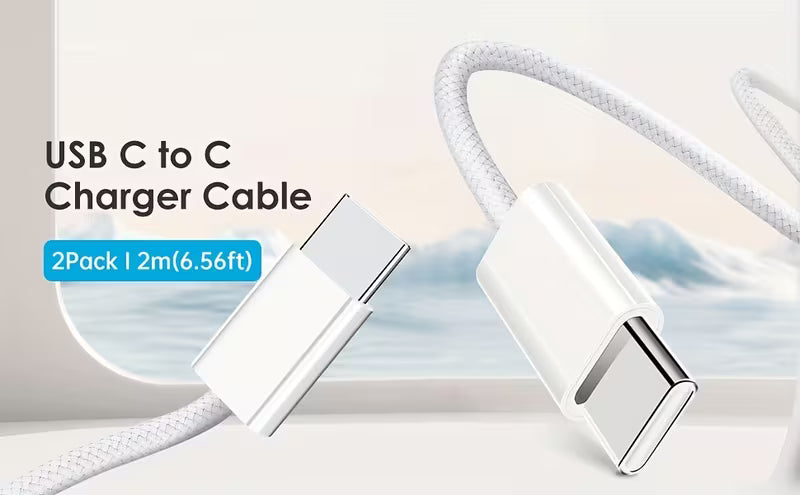 Cable de Carga Rápida Tipo C a Tipo C, de Datos para teléfono móvil