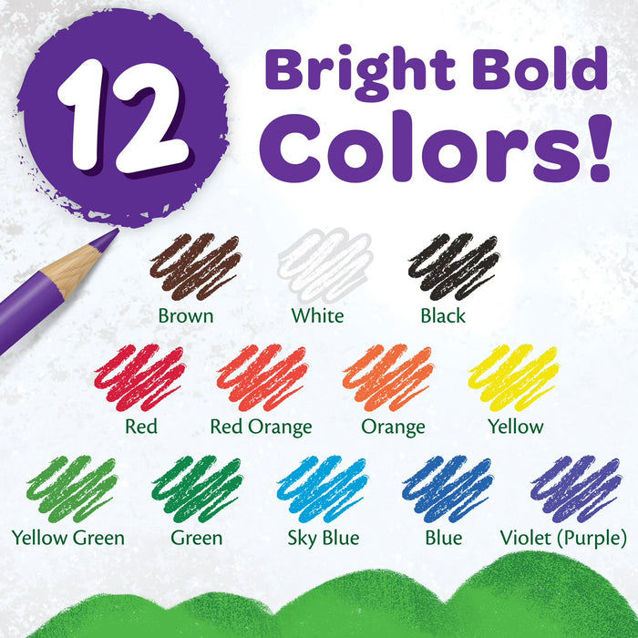 Crayola Set de lápices de colores , 12 unidades, útiles escolares para niños