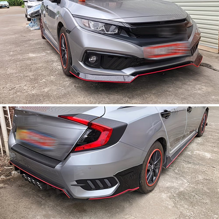 Tira decorativa roja autoadhesiva de 5 m para parachoques de coche