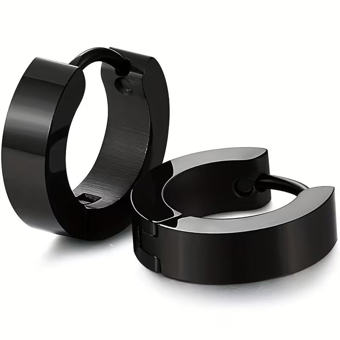 4 Pares, Pendientes De Aro Pequeños De Acero Inoxidable