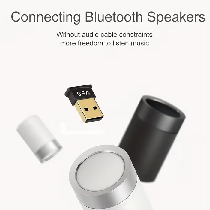 Adaptador Inalámbrico USB 5.0 para Ordenador, Transmisor de Audio para Escritorio y Portátil