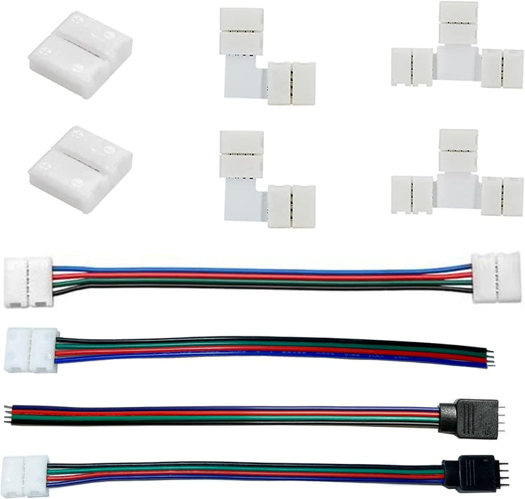 24 Conectores LED de 4 pines para tira de luces, conectores de iluminación de pista - Quierox - Tienda Online