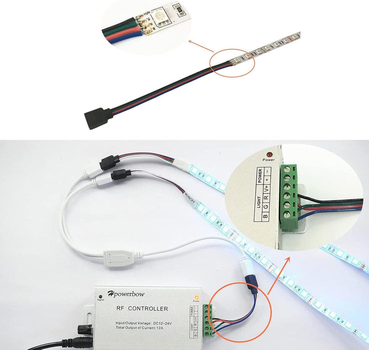 24 Conectores LED de 4 pines para tira de luces, conectores de iluminación de pista - Quierox - Tienda Online