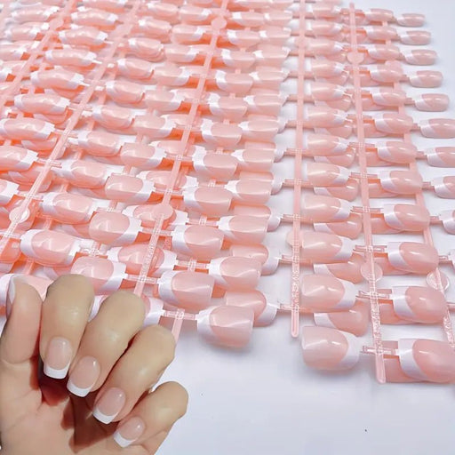 24 piezas de uñas de ballet cortas con punta blanca francesa - Quierox - Tienda Online