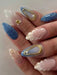 24 piezas de uñas de gel 3D almendradas largas con diseño de conchas marinas - Quierox - Tienda Online