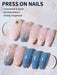 24 piezas de uñas de gel 3D almendradas largas con diseño de conchas marinas - Quierox - Tienda Online