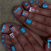 24 Piezas de Uñas Postizas Elegantes con Rayas Azules al Estilo Francés - Quierox - Tienda Online