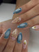 24 piezas Pegatinas de uñas hechas a mano estilo Y2K de óvalo corto - Quierox - Tienda Online